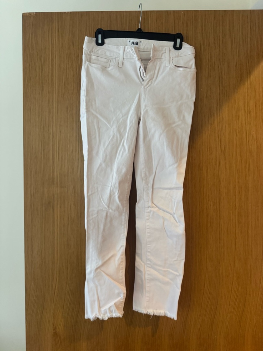 PAIGE Light Pink Straight-Leg Pants